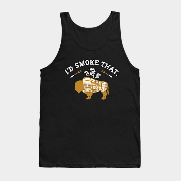 I'd Smoke That Buffalo Meat Funny Grilling Tank Top by figandlilyco